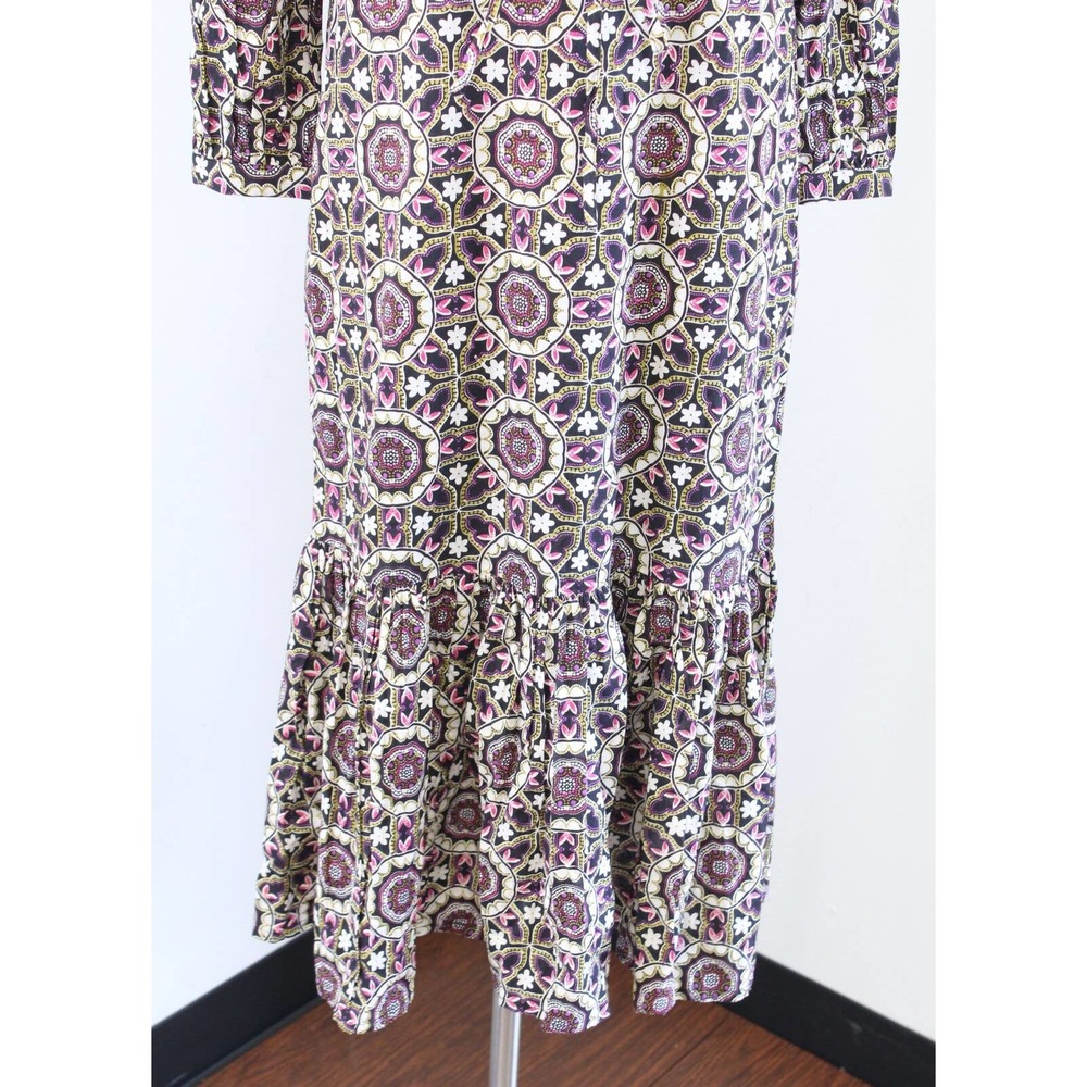 NWT Jude Connally Medallion Mosaic Print Tiered Midi Maxi Dress Size XS Tie - Picture 4 of 8